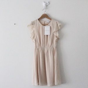 NWT Gilli Ruffle Sleeve Striped Fit Flare Dress L840